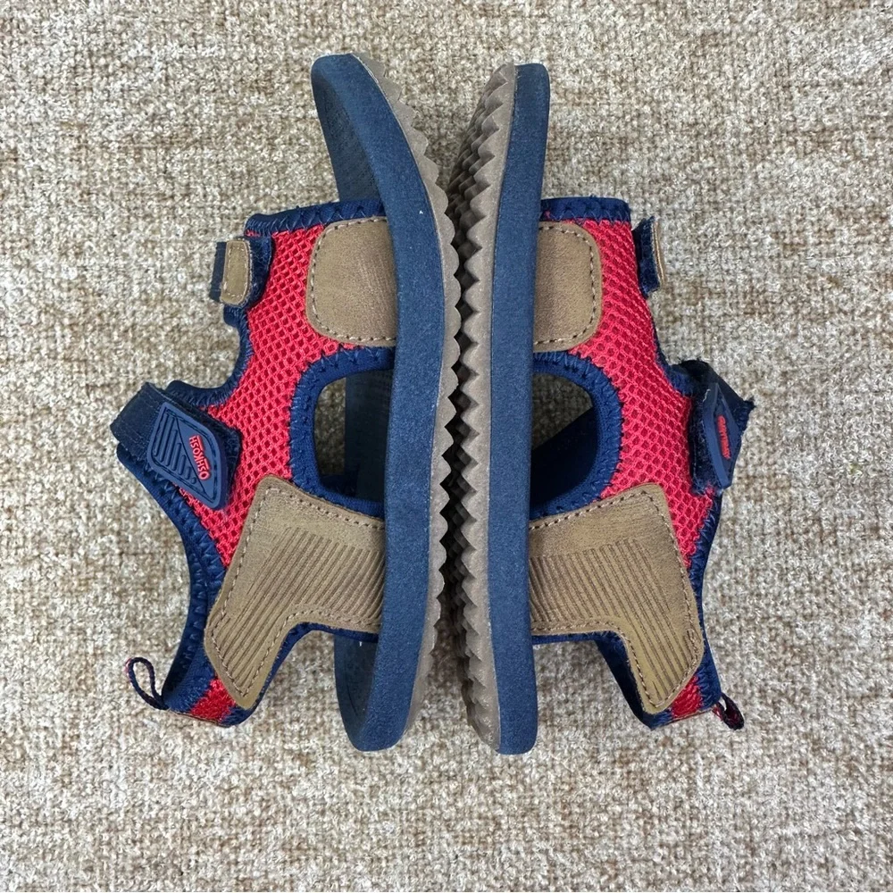 OshKosh B’gosh Tetris Blue/Red/Tan Sport Sandals Unisex Size 10